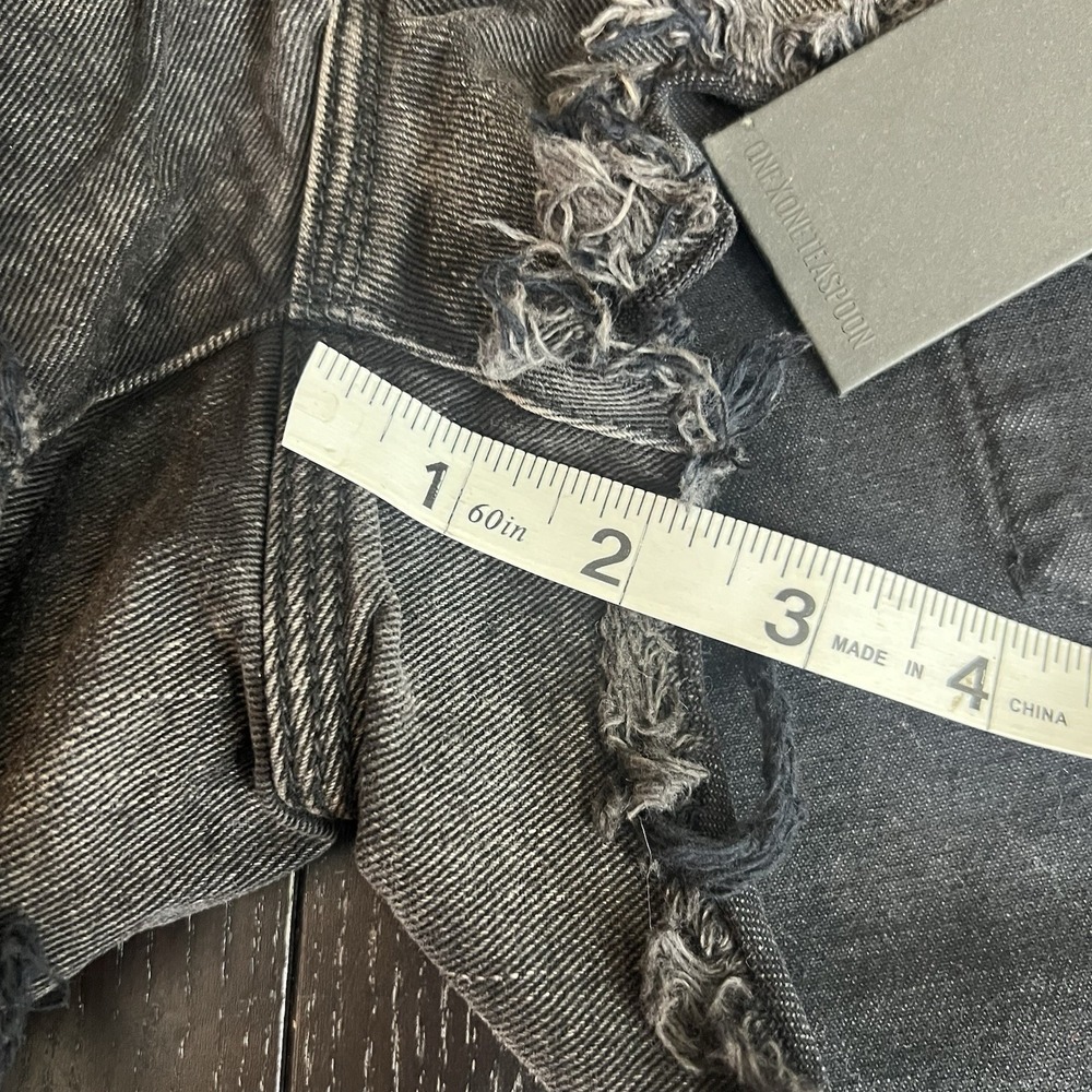 One Teaspoon Bonita Low Waist Shorts Size 23 Black Double Bass Frayed NEW - Picture 8 of 9